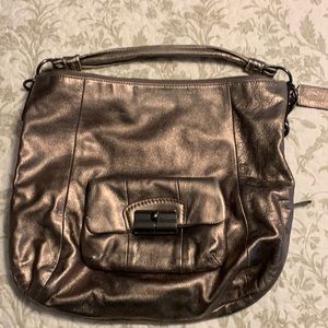 Gold Coach Bag with detachable strap